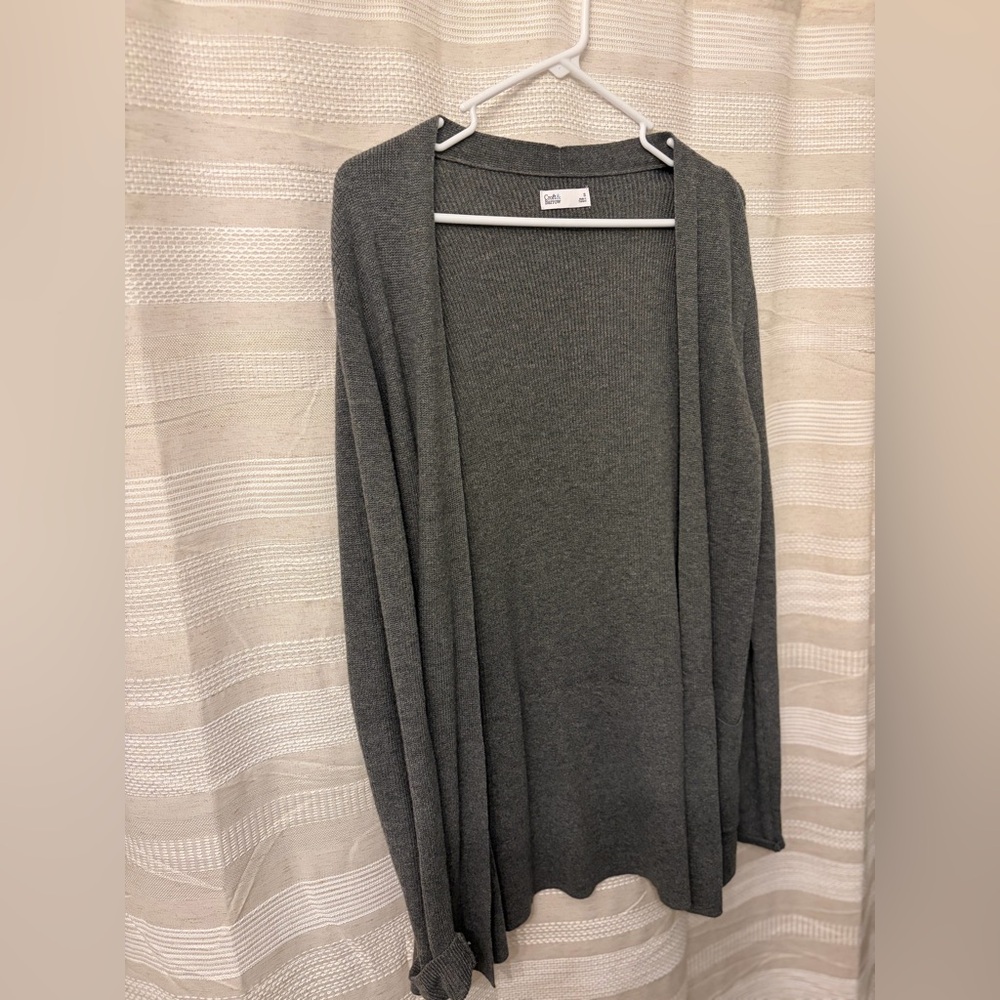Croft & Barrow Charcoal Open Front Cardigan